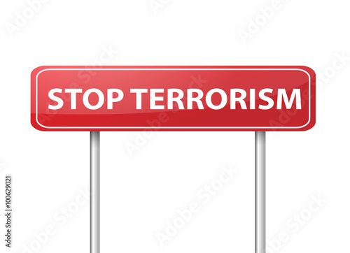 Road sign against white background