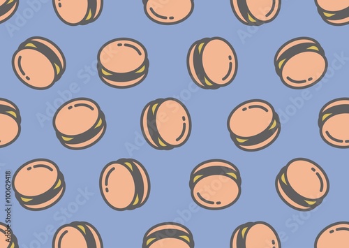vector seamless pattern with burger