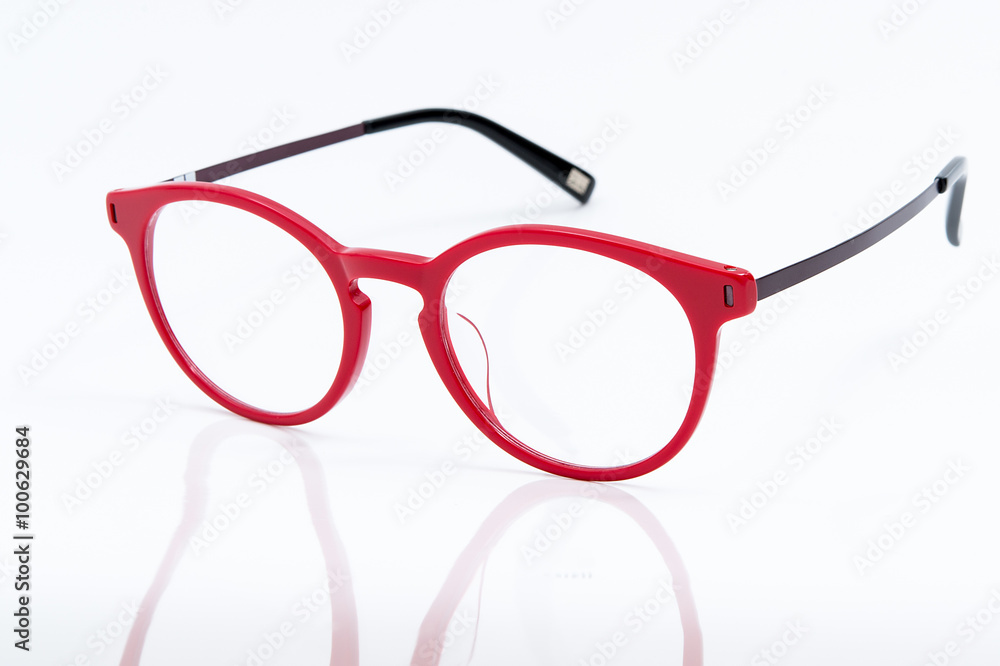 Red eye glasses isolated on white background Red eye glasses isolated on white background