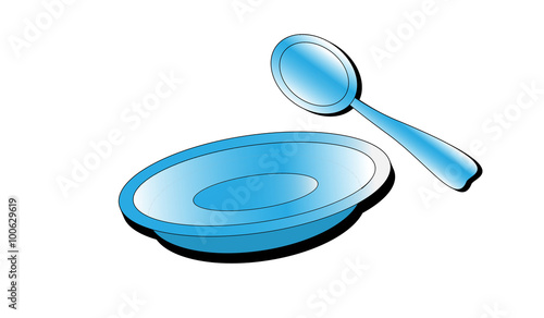 tableware on white background
