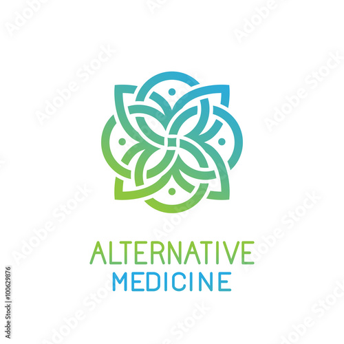 Vector abstract logo design template for alternative medicine