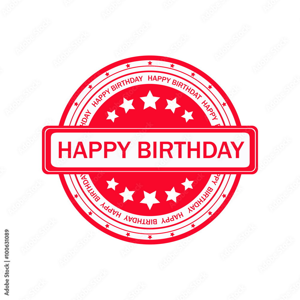 Happy birthday stamp, Stock vector