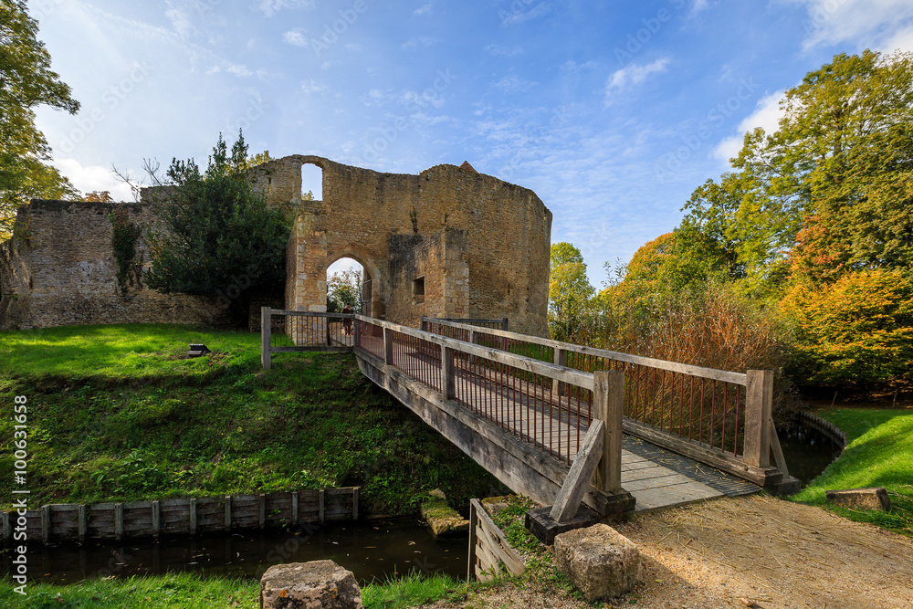 Fototapeta premium ruins of knights' castle in Normandy, France