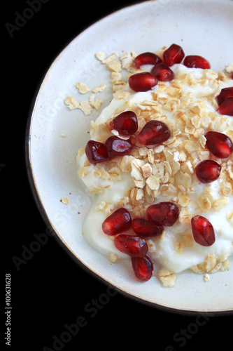 breakfast oatmeal with pomegranate