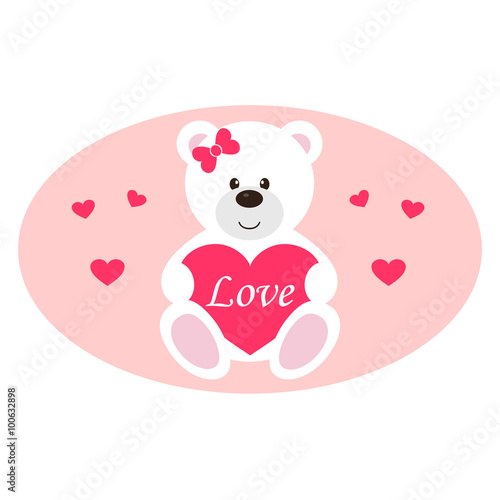 lovely teddy white and text