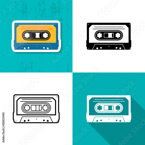 Vector music cassette tape icon