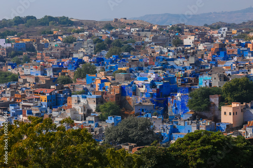 Jodhpur, the Blue City. View from Mehrangarh Fort. Rajasthan, India, Asia
