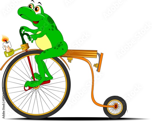 frog on a bicycle