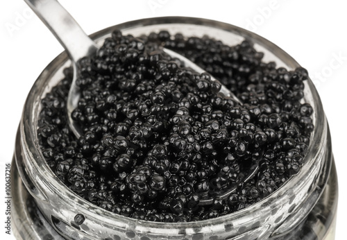 black caviar in the jar