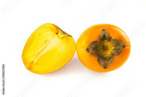 Persimmon fruit isolated on a white background. Isolated food se photo