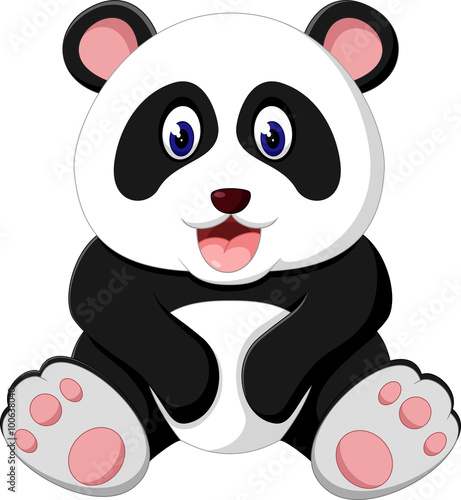 Fototapeta Naklejka Na Ścianę i Meble -  illustration of cute panda cartoon