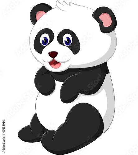 Fototapeta Naklejka Na Ścianę i Meble -  illustration of cute panda cartoon