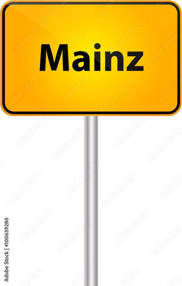 Deutsche Ortstafel mit Text Bezeichung Mainz Vektor Illustration Deutsche Ortstafel mit Text Bezeichung Mainz Vektor Illustration
