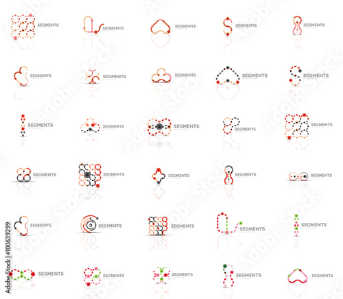 Set of vector linear logotypes, geometric abstract symbols, elegant icons