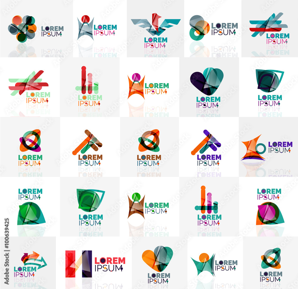 Fototapeta premium Collection of colorful abstract origami logos