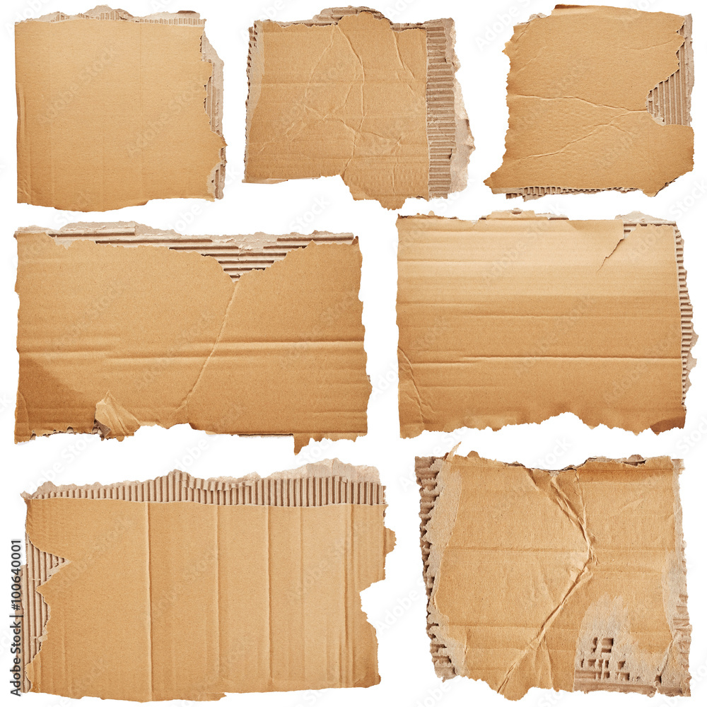 Set of pieces of cardboard - obrazy, fototapety, plakaty 