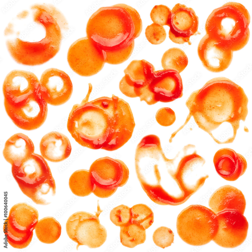 Set of ketchup blots Set of ketchup blots