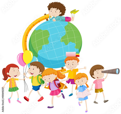 Children and the globe