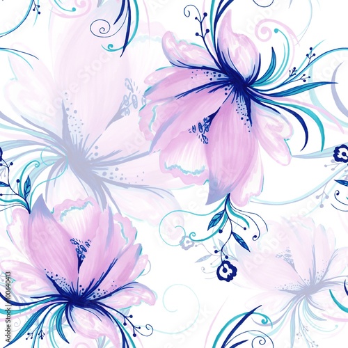Tender Romantic Watercolor Floral Pattern