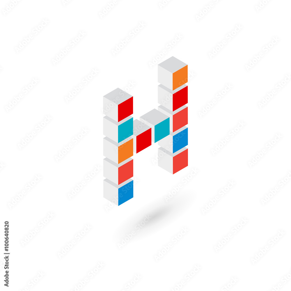 3d cube letter H logo icon design template elements 3d cube letter H logo icon design template elements