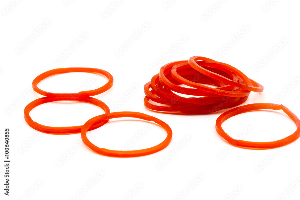 Naklejka premium isolate group of red plastic band