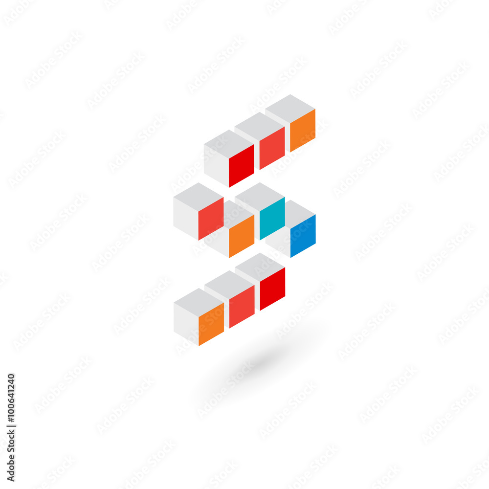 3d cube letter S logo icon design template elements 3d cube letter S logo icon design template elements
