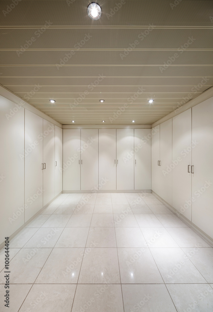 Interior, empty room with a closets Interior, empty room with a closets