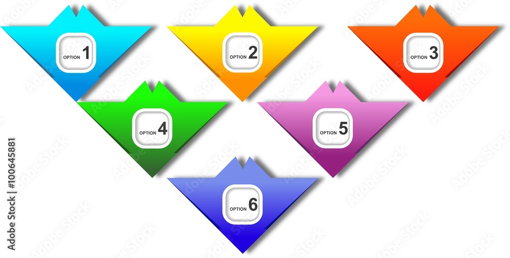 Infographics numbered vertical colored arrows elements Infographics numbered vertical colored arrows elements