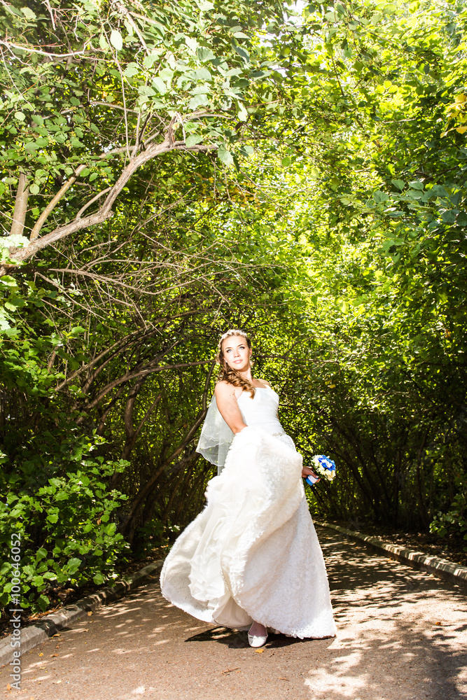 Beautiful bride outdoors 
