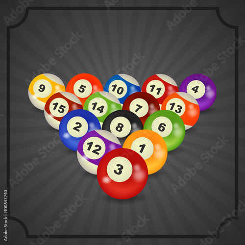 set of billiard balls, billiards, American