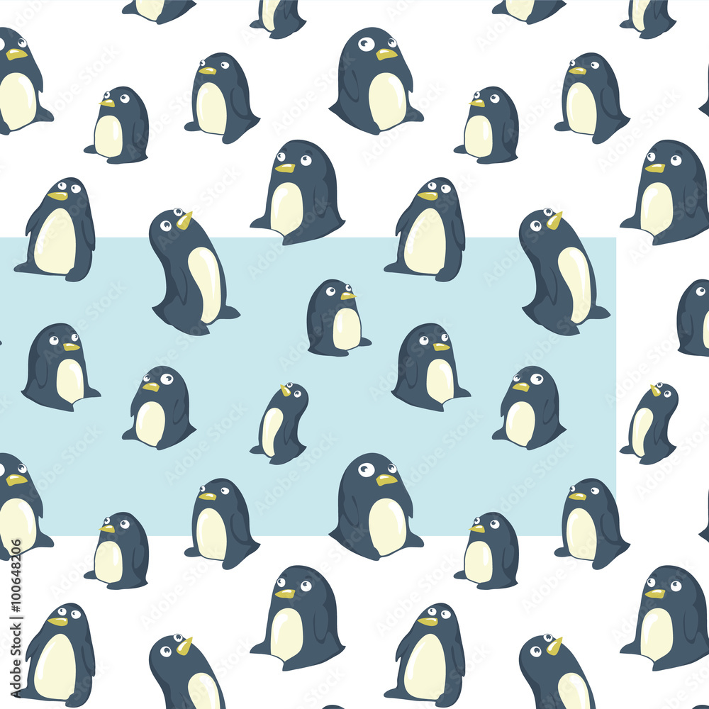 Obraz premium penguins transparent pattern
