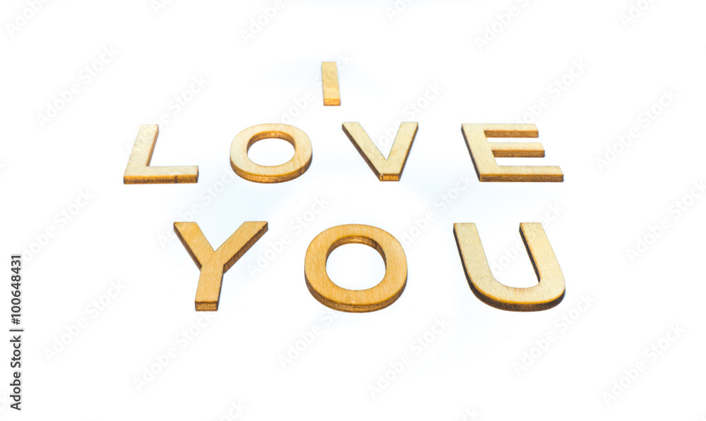 I love you isolated on white background . letter I love you isolated on white background . letter