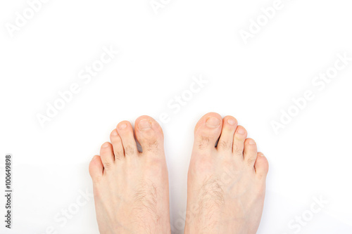 male foot on white