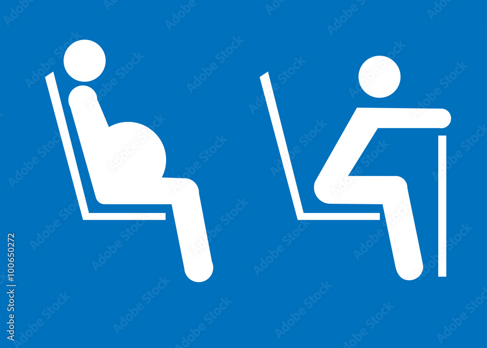vector icon signs designated for pregnant women and retirees vector icon signs designated for pregnant women and retirees