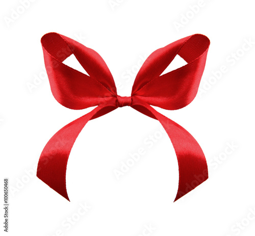 Red satin gift bow