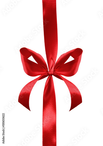 Red satin gift bow