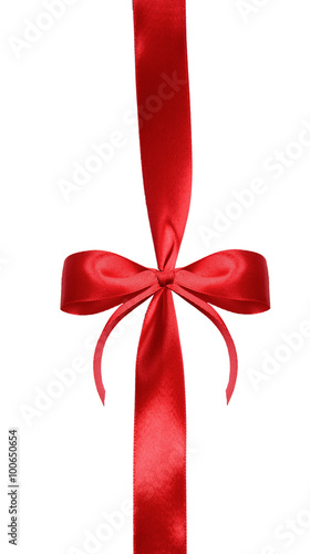 Red satin gift bow