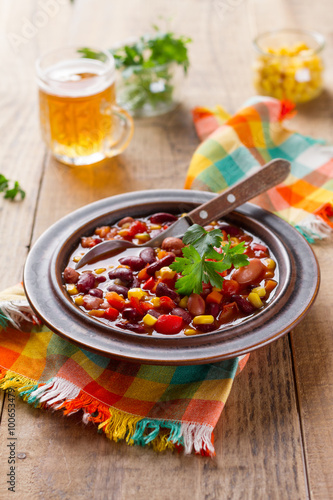 Vegetable soup with bean photo
