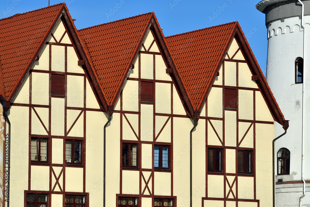 Half-timbered architecture. Fish village, Kaliningrad, Russia Half-timbered architecture. Fish village, Kaliningrad, Russia