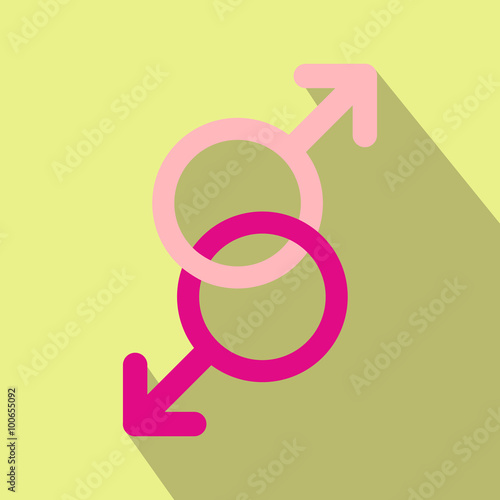 Sign of two men flat icon