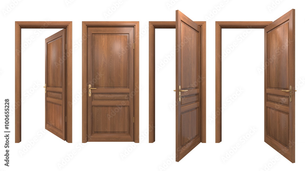 Fototapeta premium Collection of isolated wooden doors
