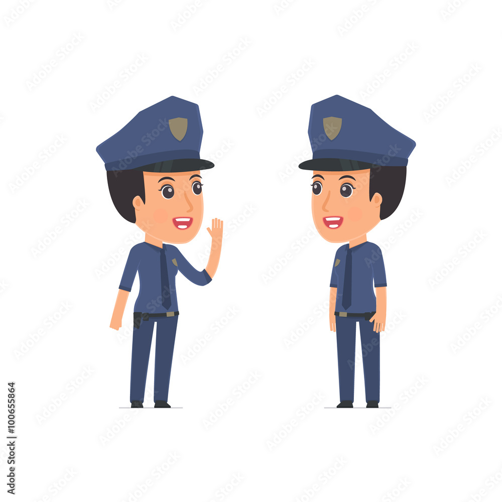 Calm Character Constabulary tells news to his friend Calm Character Constabulary tells news to his friend
