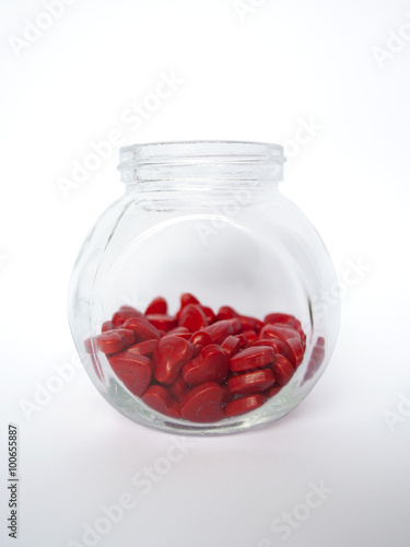 Glass Jar with Hearts