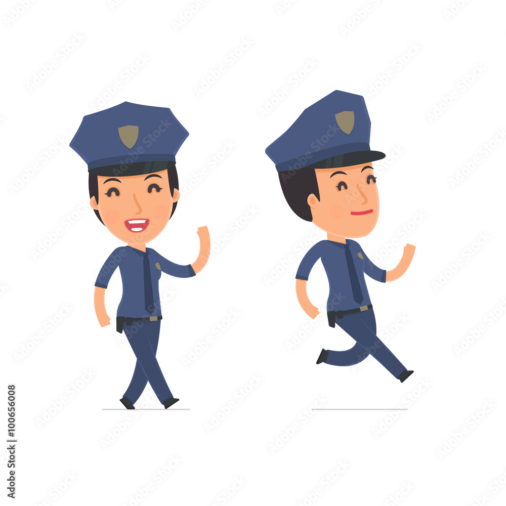 Happy and Cheerful Character Constabulary goes and runs Happy and Cheerful Character Constabulary goes and runs