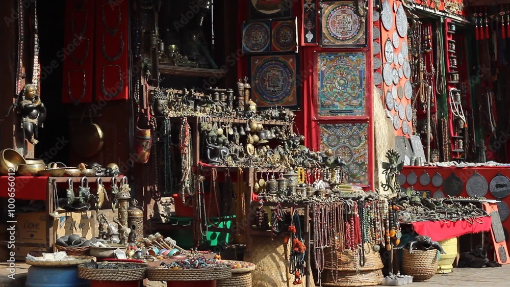 Typical souvenir shop in Nepal Typical souvenir shop in Nepal