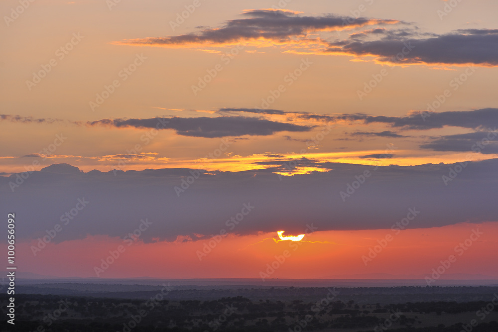 Tanzania Parco Serengeti tramonto
