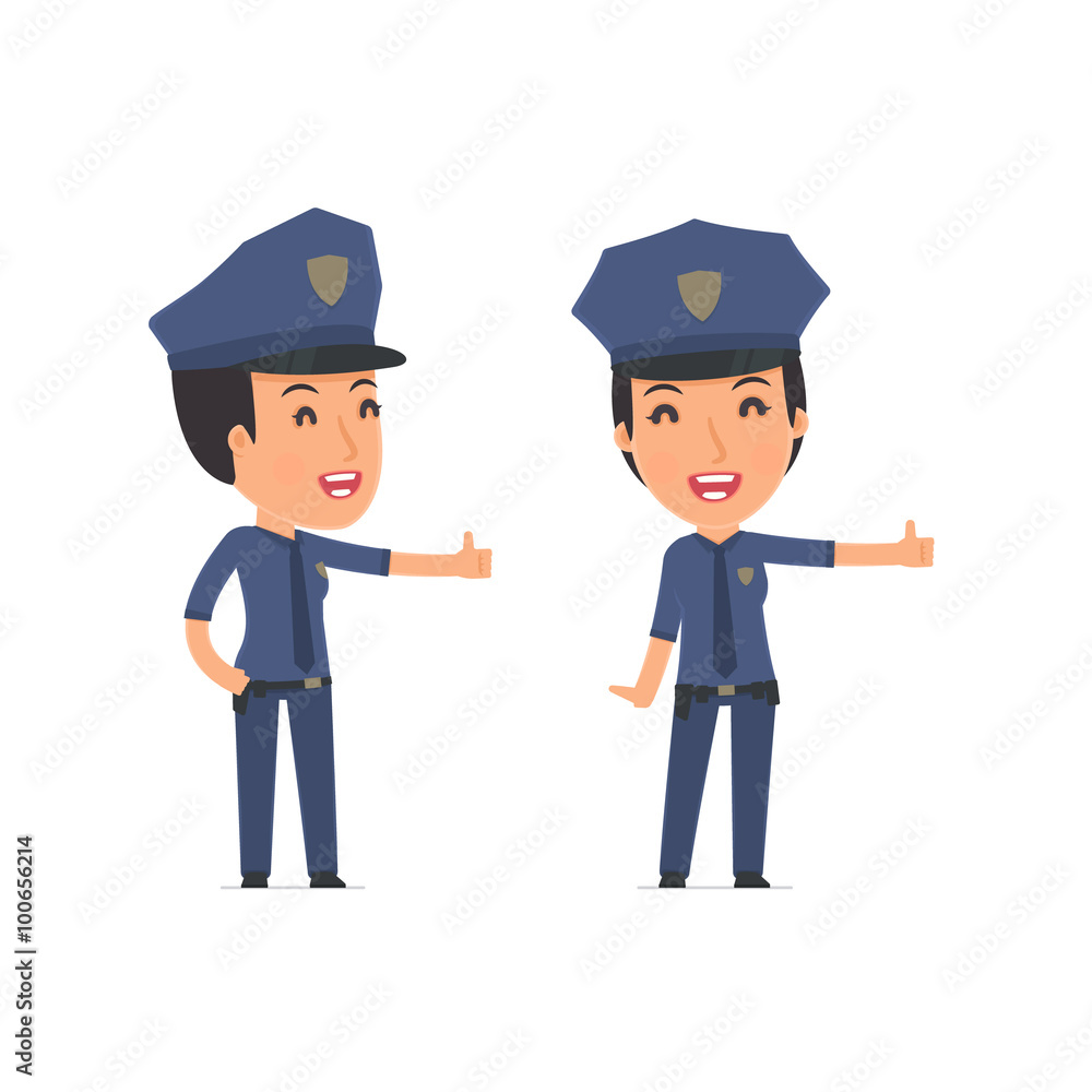 Funny and cheerful Character Constabulary showing thumb up as a