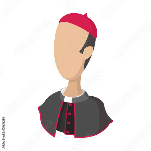 Cardinal, catholic priest cartoon icon 