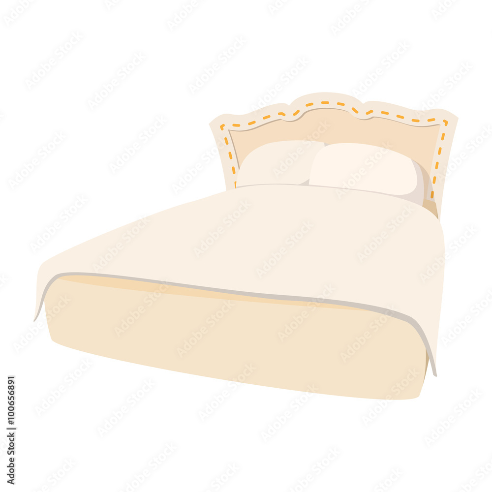 Fototapeta premium Luxury double bed cartoon icon