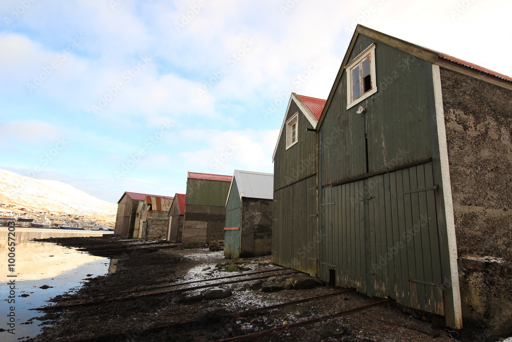 Fototapeta premium Buildings and landscape from the Faroe Islands